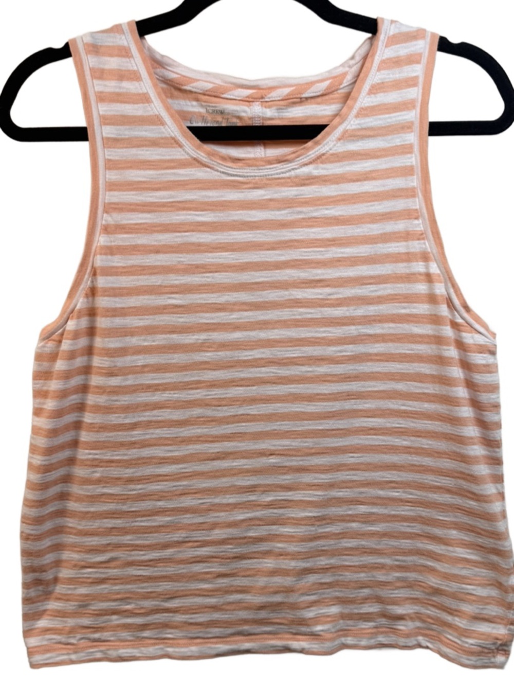 J. Crew Peach and White Striped Tank